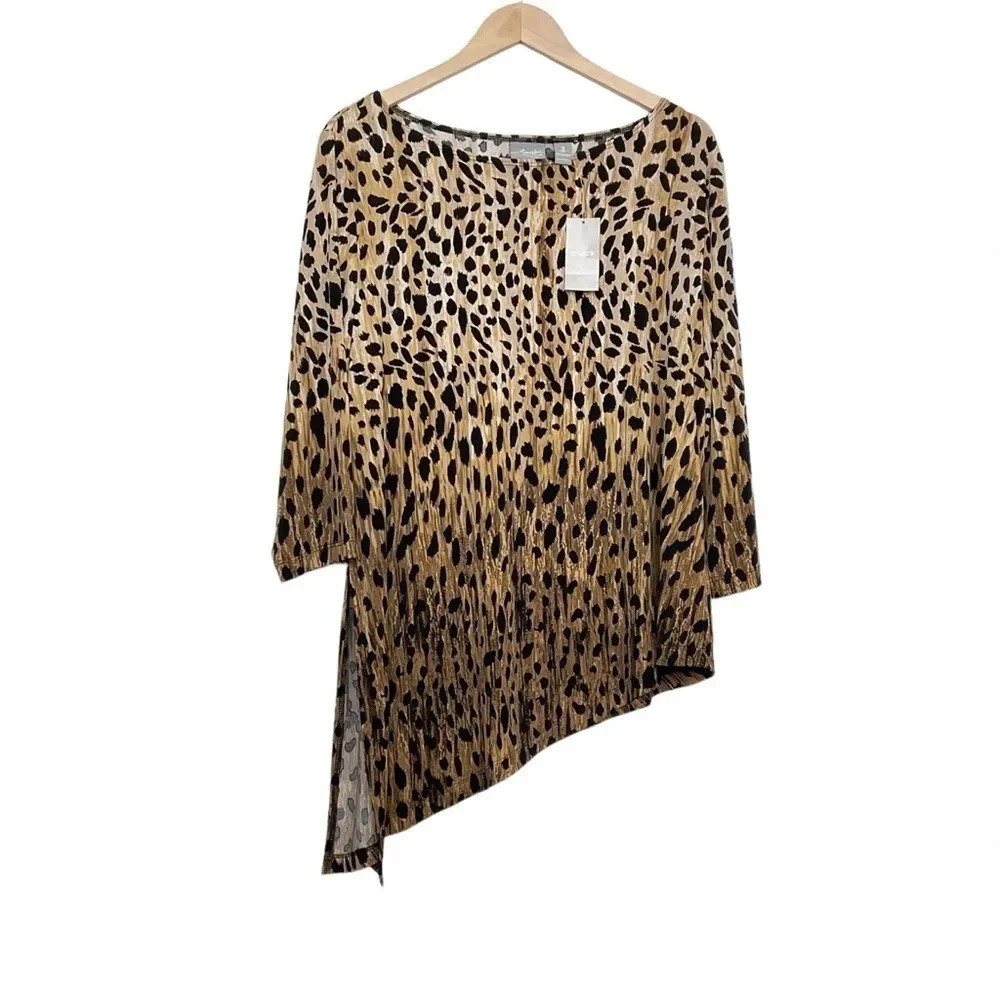 Chico's Travelers Ombre Animal Print Blouse XL
